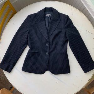 Ann Taylor Petites Pinstripe Navy Suit Jacket Blazer - Sz 2P